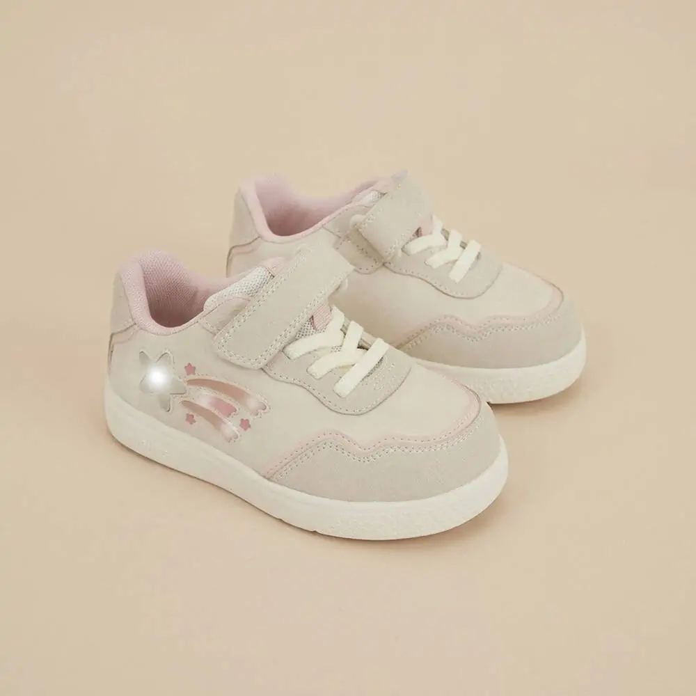 Zapatilla Colloky Luces de niña beige