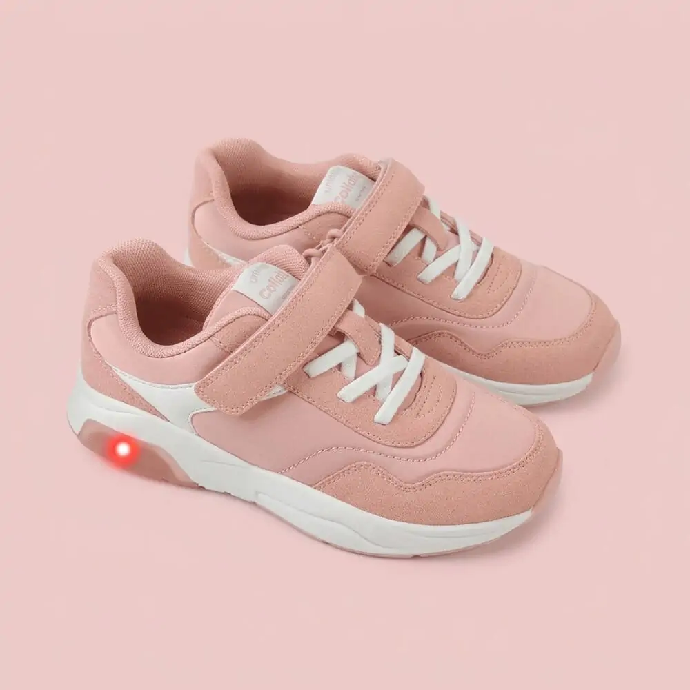 Zapatilla Colloky luces de niña rosado